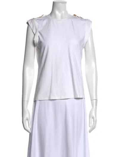 Pre-owned Veronica Beard Crew Neck Short Sleeve Top In White
