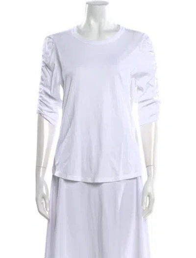 Pre-owned Veronica Beard Crew Neck Short Sleeve Top In White