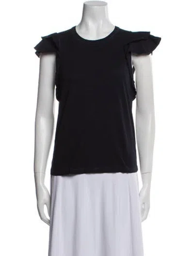 Pre-owned Veronica Beard Crew Neck Short Sleeve T-shirt In Black