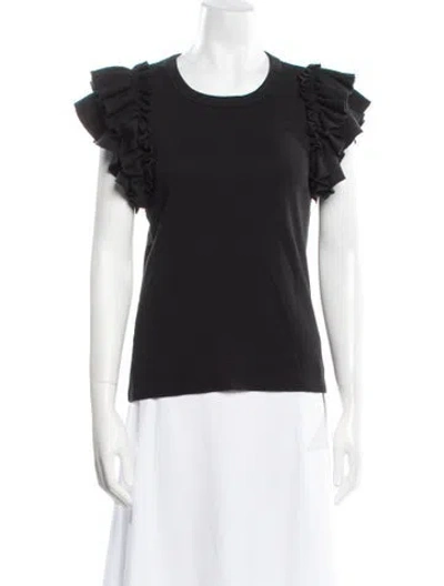 Pre-owned Veronica Beard Crew Neck Short Sleeve T-shirt In Black
