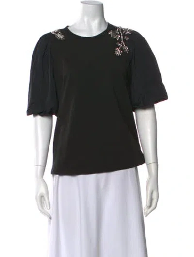 Pre-owned Veronica Beard Crew Neck Short Sleeve T-shirt In Black