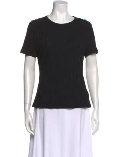 Pre-owned Veronica Beard Crew Neck Short Sleeve T-shirt In Black