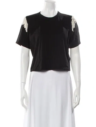 Pre-owned Veronica Beard Crew Neck Short Sleeve T-shirt In Black