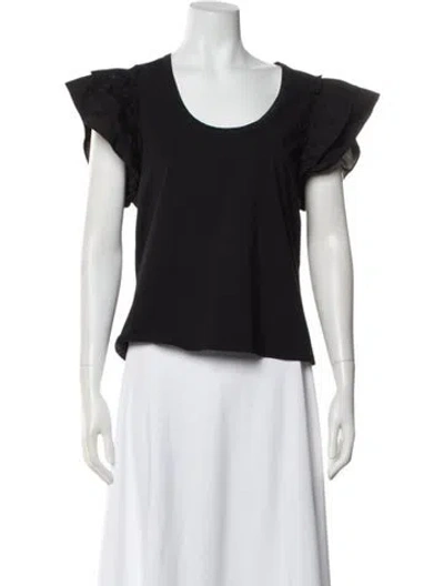 Pre-owned Veronica Beard Crew Neck Short Sleeve T-shirt In Black