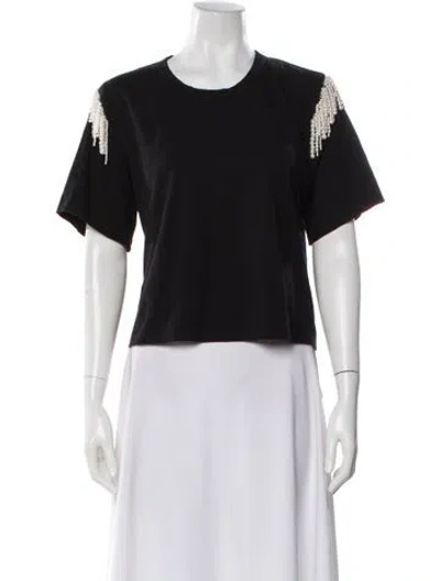 Pre-owned Veronica Beard Crew Neck Short Sleeve T-shirt In Black