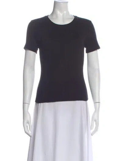 Pre-owned Veronica Beard Crew Neck Short Sleeve T-shirt In Black