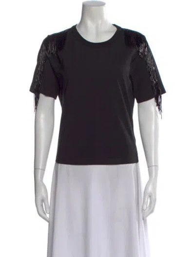 Pre-owned Veronica Beard Crew Neck Short Sleeve T-shirt In Black