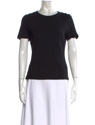 Pre-owned Veronica Beard Crew Neck Short Sleeve T-shirt In Black