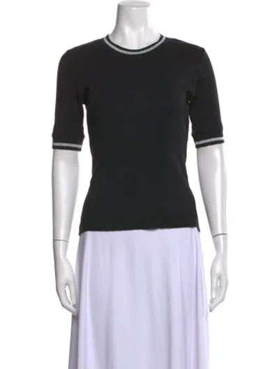 Pre-owned Veronica Beard Crew Neck Short Sleeve T-shirt In Black