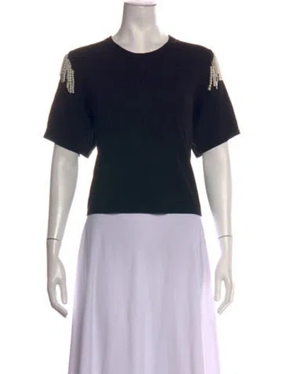 Pre-owned Veronica Beard Crew Neck Short Sleeve T-shirt In Black