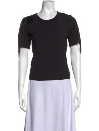 Pre-owned Veronica Beard Crew Neck Short Sleeve T-shirt In Black