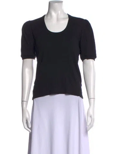 Pre-owned Veronica Beard Crew Neck Short Sleeve T-shirt In Black