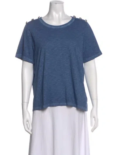 Pre-owned Veronica Beard Crew Neck Short Sleeve T-shirt In Blue
