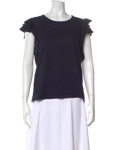 Pre-owned Veronica Beard Crew Neck Short Sleeve T-shirt In Blue