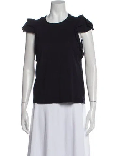Pre-owned Veronica Beard Crew Neck Short Sleeve T-shirt In Blue
