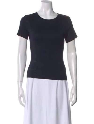 Pre-owned Veronica Beard Crew Neck Short Sleeve T-shirt In Blue