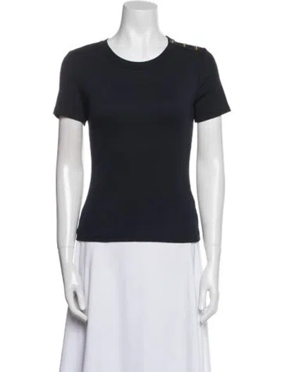 Pre-owned Veronica Beard Crew Neck Short Sleeve T-shirt In Blue