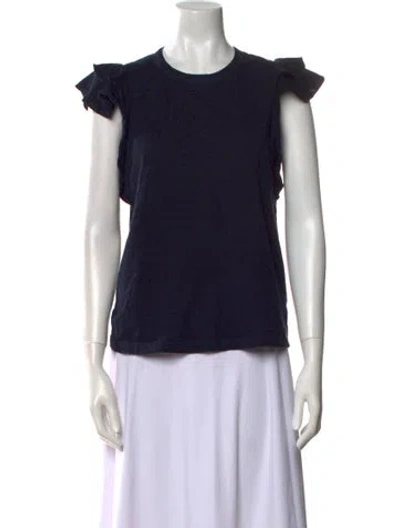 Pre-owned Veronica Beard Crew Neck Short Sleeve T-shirt In Blue