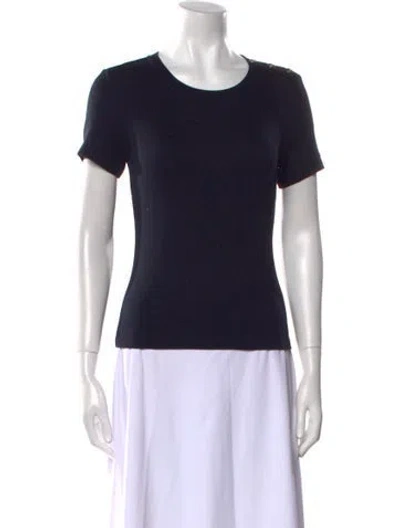 Pre-owned Veronica Beard Crew Neck Short Sleeve T-shirt In Blue