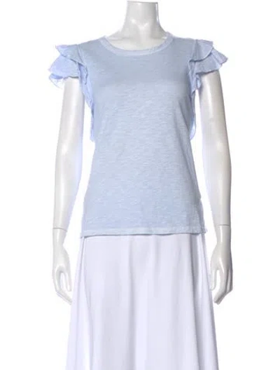 Pre-owned Veronica Beard Crew Neck Short Sleeve T-shirt In Blue