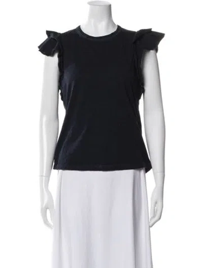 Pre-owned Veronica Beard Crew Neck Short Sleeve T-shirt In Blue