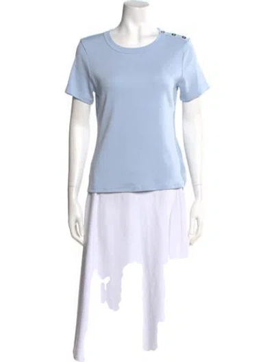 Pre-owned Veronica Beard Crew Neck Short Sleeve T-shirt In Blue