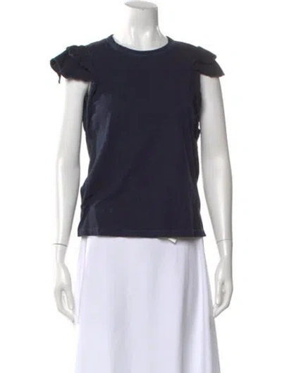 Pre-owned Veronica Beard Crew Neck Short Sleeve T-shirt In Blue