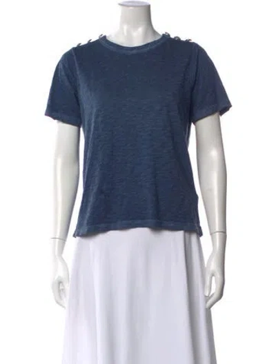 Pre-owned Veronica Beard Crew Neck Short Sleeve T-shirt In Blue