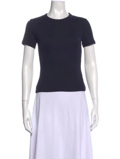 Pre-owned Veronica Beard Crew Neck Short Sleeve T-shirt In Blue