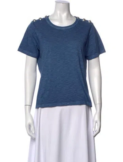 Pre-owned Veronica Beard Crew Neck Short Sleeve T-shirt In Blue
