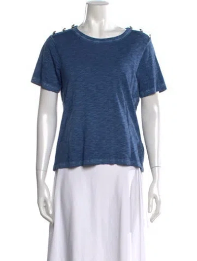Pre-owned Veronica Beard Crew Neck Short Sleeve T-shirt In Blue