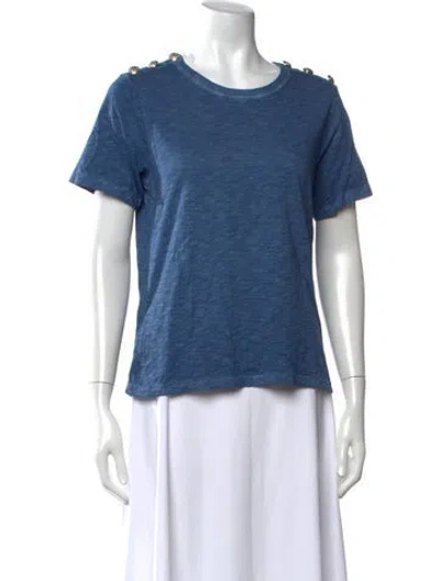 Pre-owned Veronica Beard Crew Neck Short Sleeve T-shirt In Blue