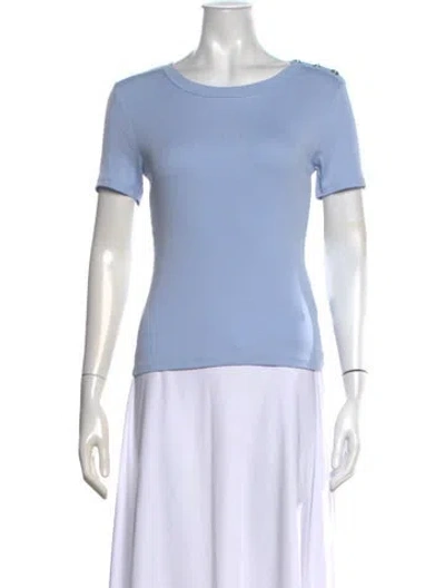 Pre-owned Veronica Beard Crew Neck Short Sleeve T-shirt In Blue