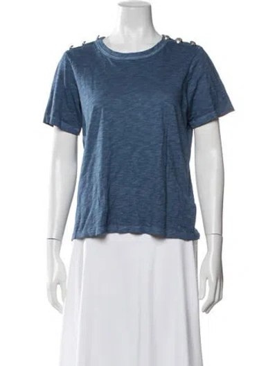 Pre-owned Veronica Beard Crew Neck Short Sleeve T-shirt In Blue