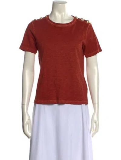 Pre-owned Veronica Beard Crew Neck Short Sleeve T-shirt In Brown