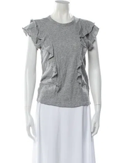 Pre-owned Veronica Beard Crew Neck Short Sleeve T-shirt In Gray