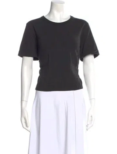 Pre-owned Veronica Beard Crew Neck Short Sleeve T-shirt In Gray