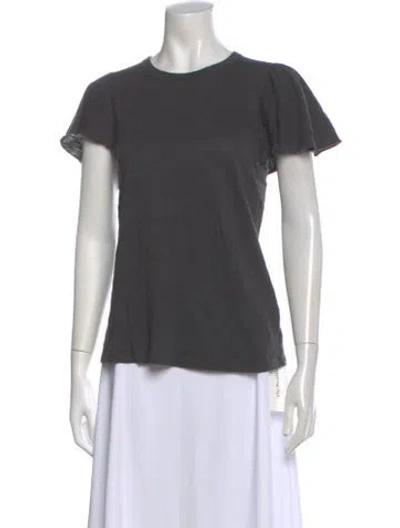 Pre-owned Veronica Beard Crew Neck Short Sleeve T-shirt In Gray