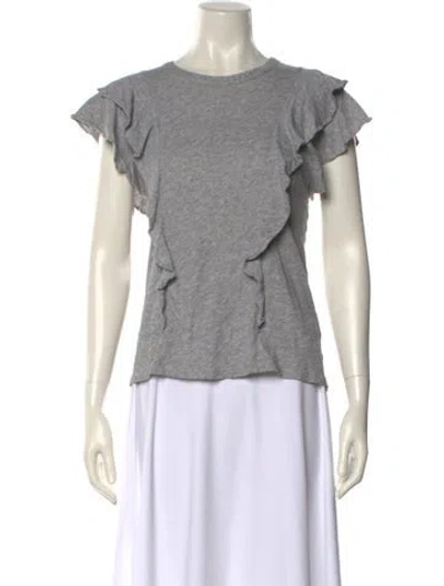 Pre-owned Veronica Beard Crew Neck Short Sleeve T-shirt In Gray