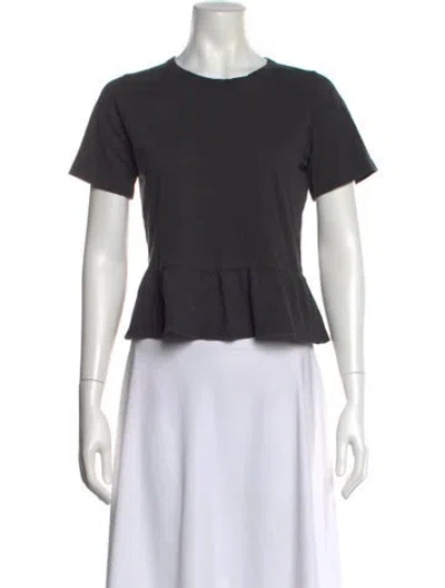 Pre-owned Veronica Beard Crew Neck Short Sleeve T-shirt In Gray
