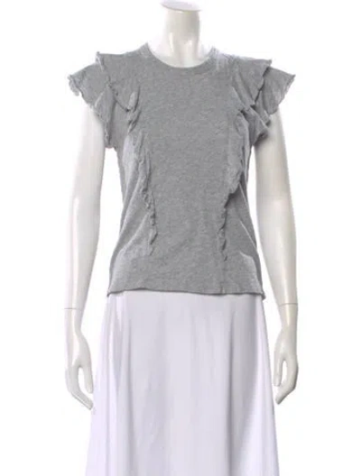 Pre-owned Veronica Beard Crew Neck Short Sleeve T-shirt In Gray