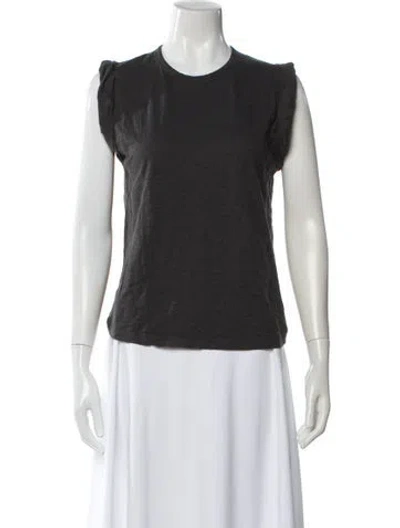 Pre-owned Veronica Beard Crew Neck Short Sleeve T-shirt In Gray