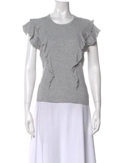 Pre-owned Veronica Beard Crew Neck Short Sleeve T-shirt In Gray