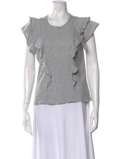 Pre-owned Veronica Beard Crew Neck Short Sleeve T-shirt In Gray