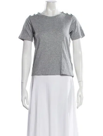 Pre-owned Veronica Beard Crew Neck Short Sleeve T-shirt In Gray