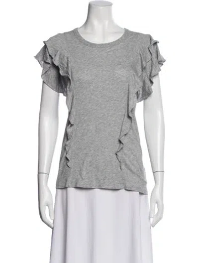 Pre-owned Veronica Beard Crew Neck Short Sleeve T-shirt In Gray