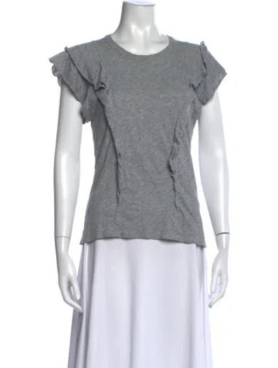 Pre-owned Veronica Beard Crew Neck Short Sleeve T-shirt In Gray