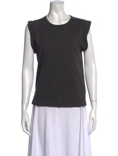 Pre-owned Veronica Beard Crew Neck Short Sleeve T-shirt In Gray