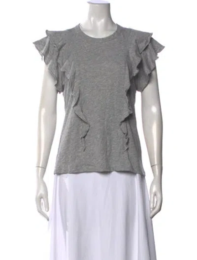 Pre-owned Veronica Beard Crew Neck Short Sleeve T-shirt In Gray
