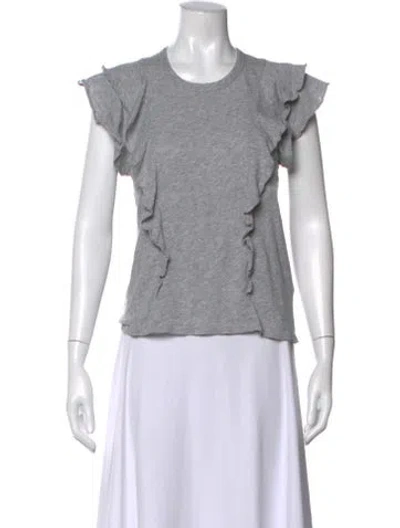 Pre-owned Veronica Beard Crew Neck Short Sleeve T-shirt In Gray